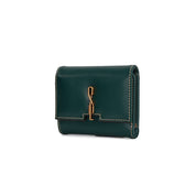 Carteira Santa Lolla Verde Aba Metal Dourado