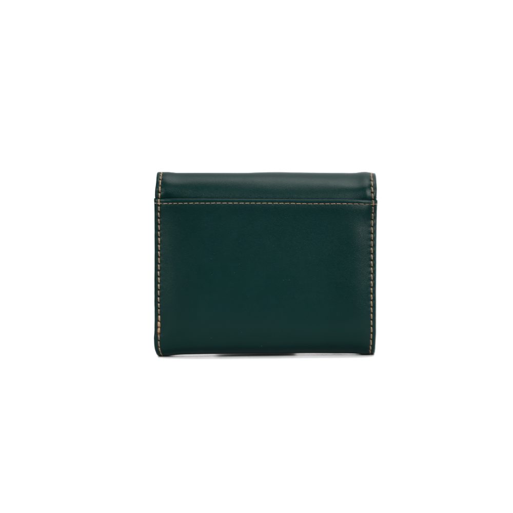 Carteira Santa Lolla Verde Aba Metal Dourado