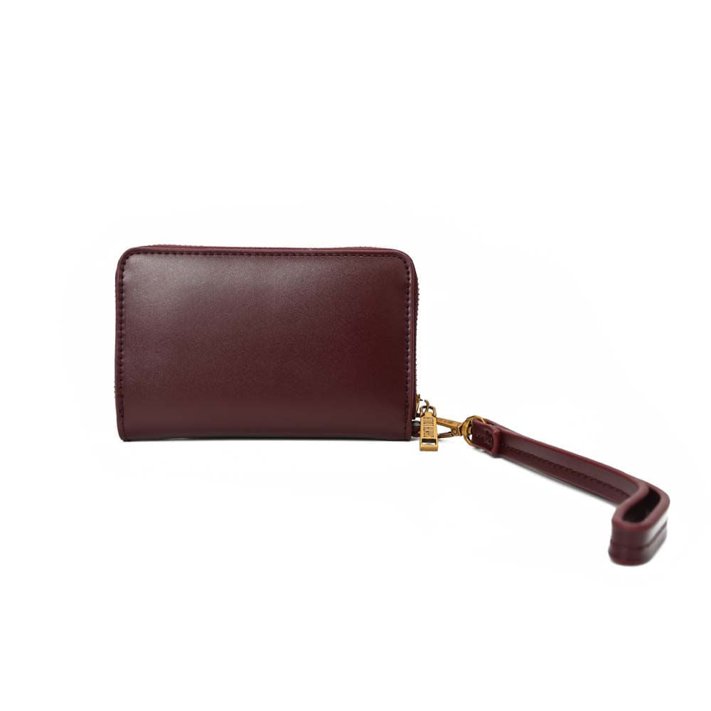 Carteira Santa Lolla Vinho Zíper Alça De Mão