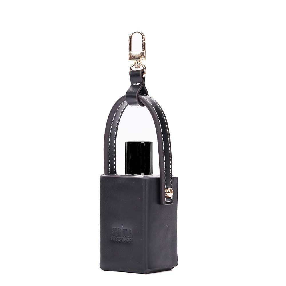Chaveiro Santa Lolla Preto Mosquetão Detalhe Dourado