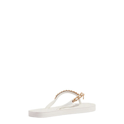 Chinelo Flip Flop Off White Verniz Correntes