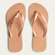 Chinelo Flip Flop Santa Lolla Bege Tira Dourada