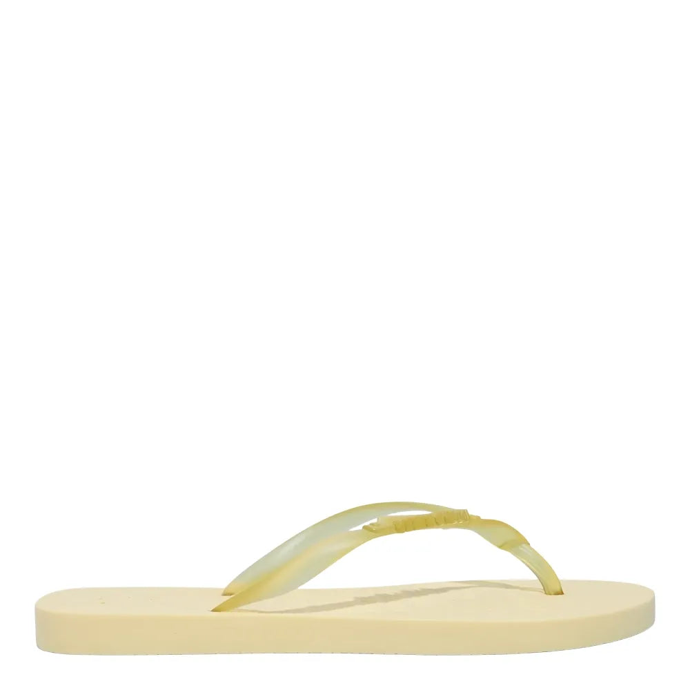Chinelo Santa Lolla Amarelo Tiras Transparentes