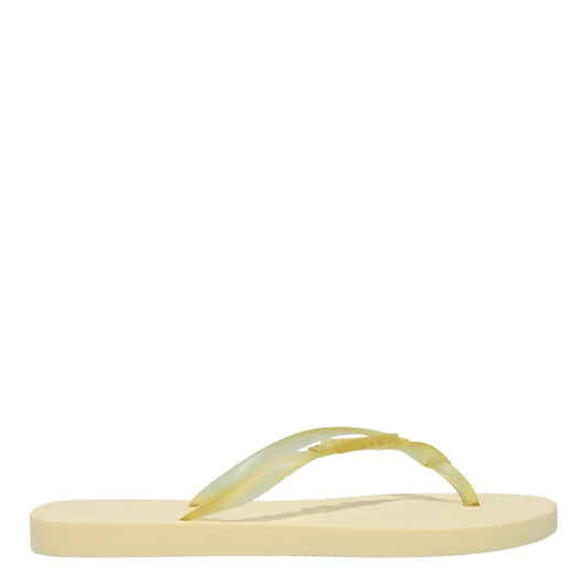 Chinelo Santa Lolla Amarelo Tiras Transparentes