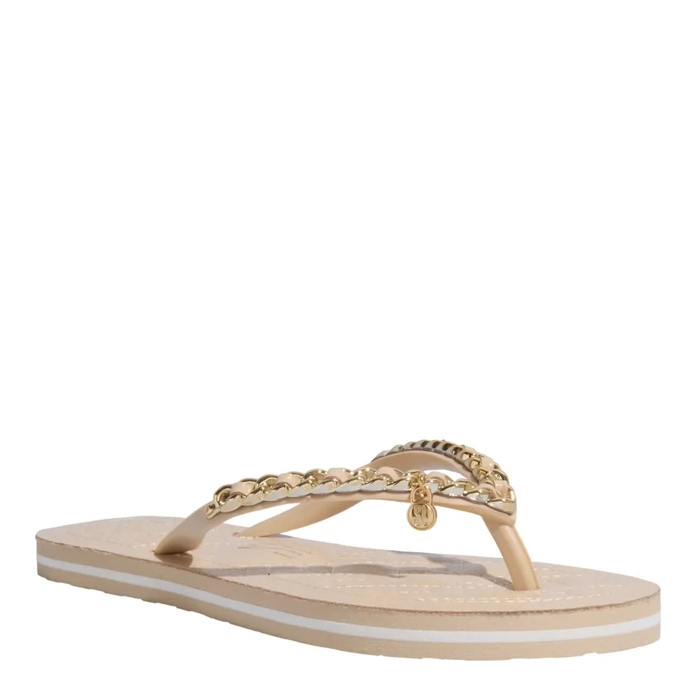 Chinelo Santa Lolla Areia Verniz Correntes