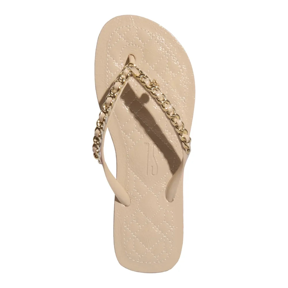 Chinelo Santa Lolla Areia Verniz Correntes