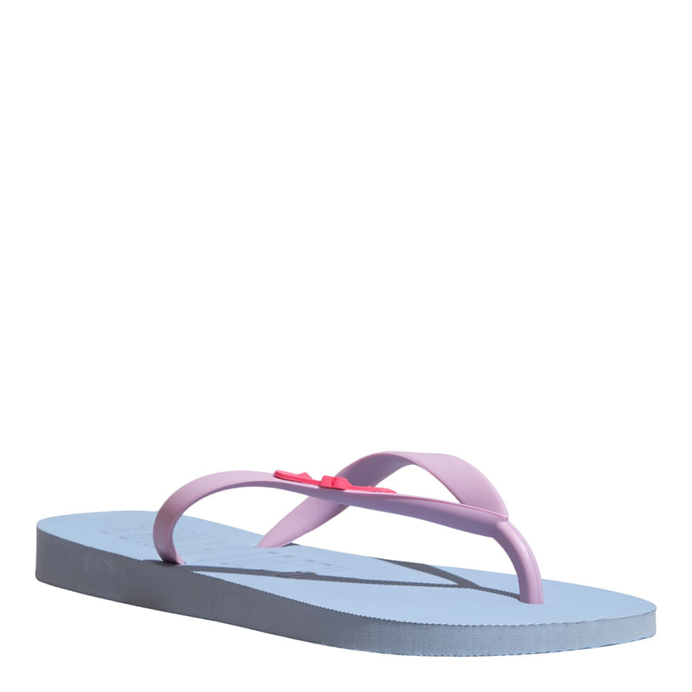 Chinelo Santa Lolla Azul Flip Flop Tiras Lilás