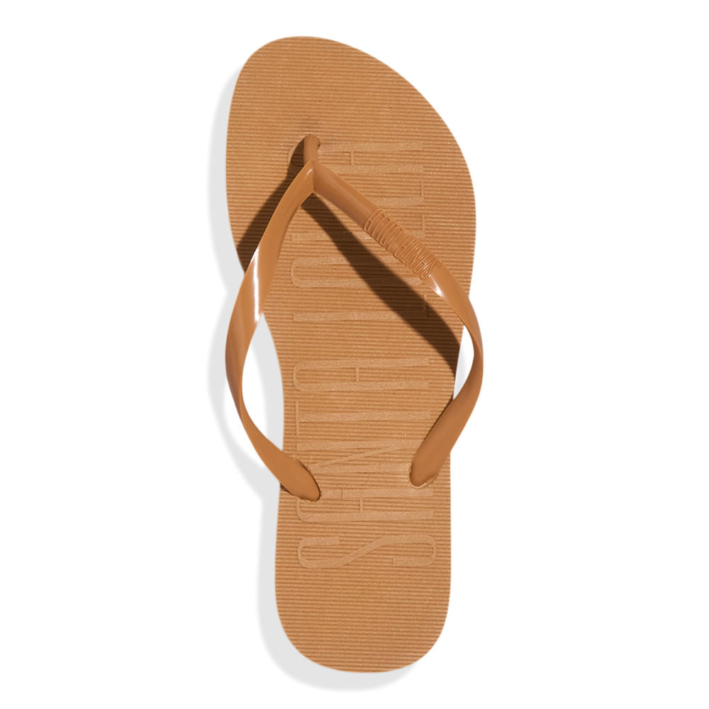 Chinelo Santa Lolla Bege Flip Flop Tiras Brilho