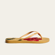 Chinelo Santa Lolla Bege Floral Flip Flop