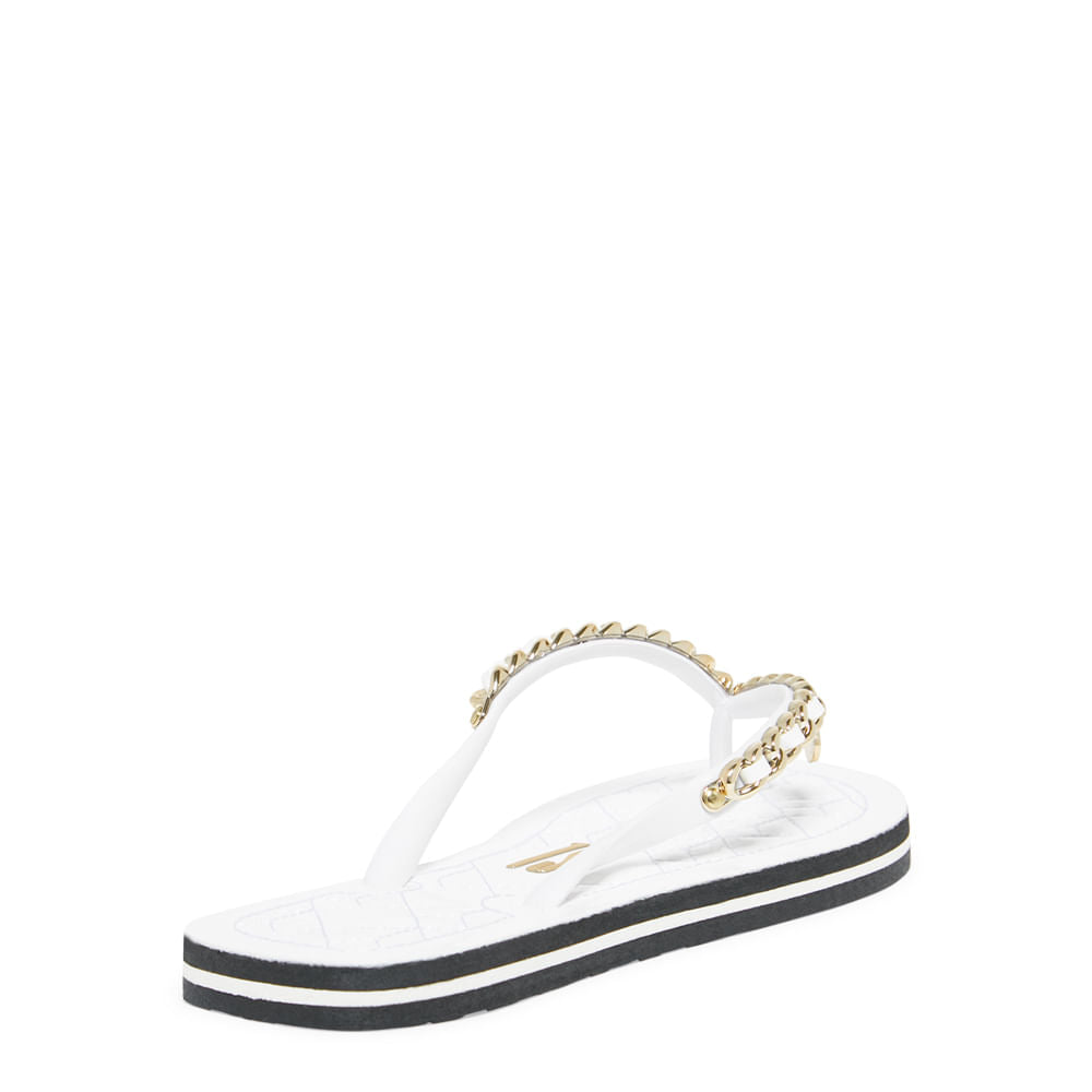 Chinelo Santa Lolla Branco Verniz Correntes