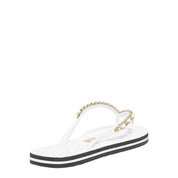 Chinelo Santa Lolla Branco Verniz Correntes