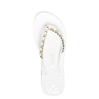 Chinelo Santa Lolla Branco Verniz Correntes