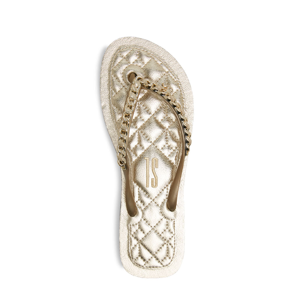 Chinelo Santa Lolla Dourado Correntes