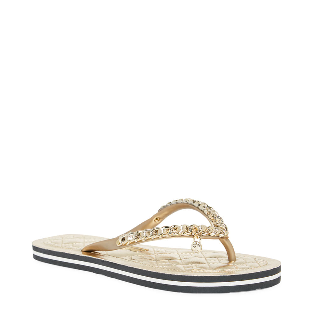 Chinelo Santa Lolla Dourado Correntes