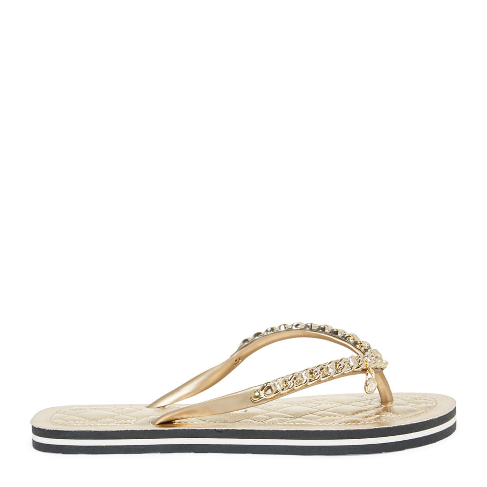 Chinelo Santa Lolla Dourado Correntes