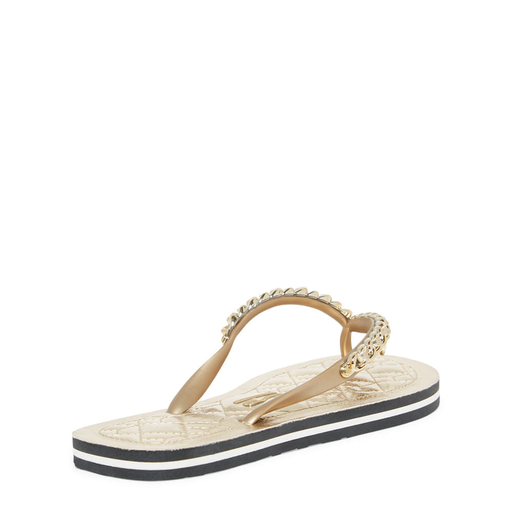 Chinelo Santa Lolla Dourado Correntes