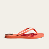 Chinelo Santa Lolla Laranja Floral Flip Flop