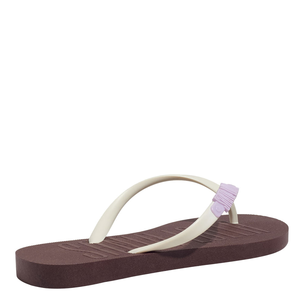 Chinelo Santa Lolla Marrom Tiras Off White
