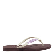 Chinelo Santa Lolla Marrom Tiras Off White