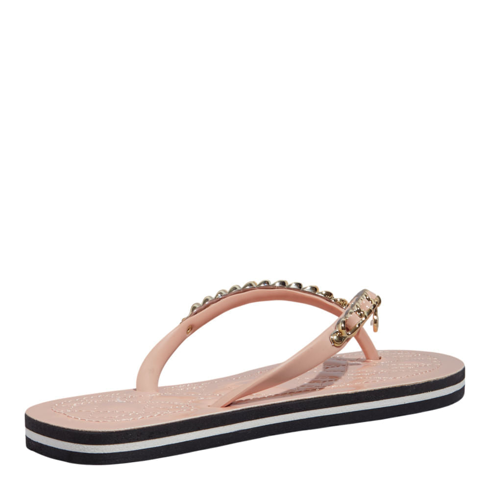 Chinelo Santa Lolla Nude Corrente Dourada