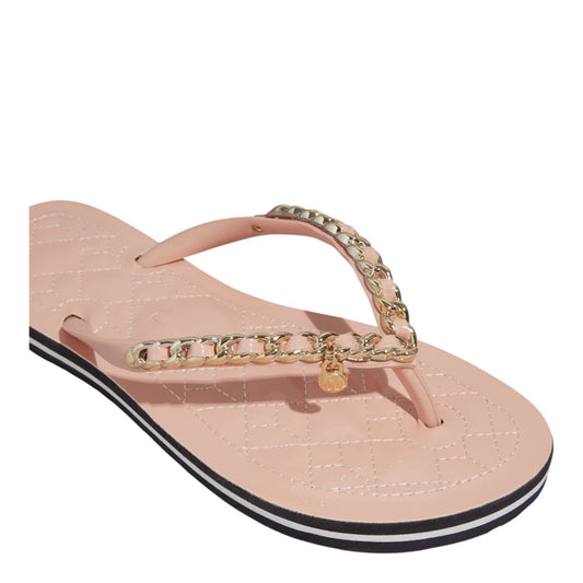 Chinelo Santa Lolla Nude Corrente Dourada