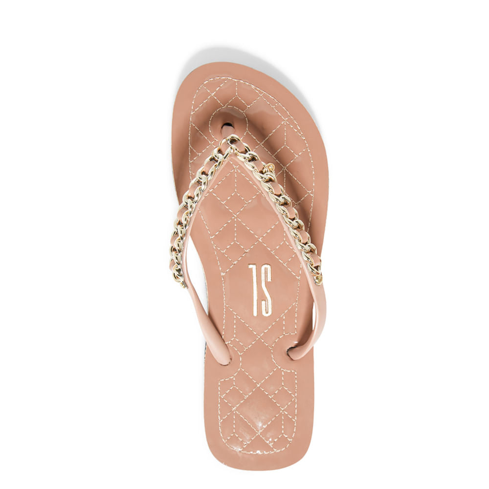 Chinelo Santa Lolla Nude Verniz Correntes