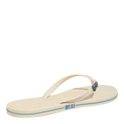 Chinelo Santa Lolla Off White Tiras Y Detalhe Azul