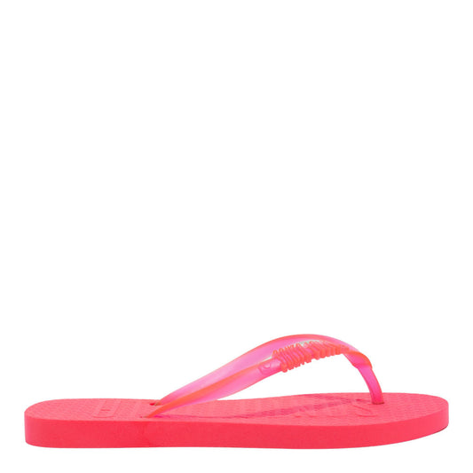 Chinelo Santa Lolla Pink Flip Flop Tira Translúcida