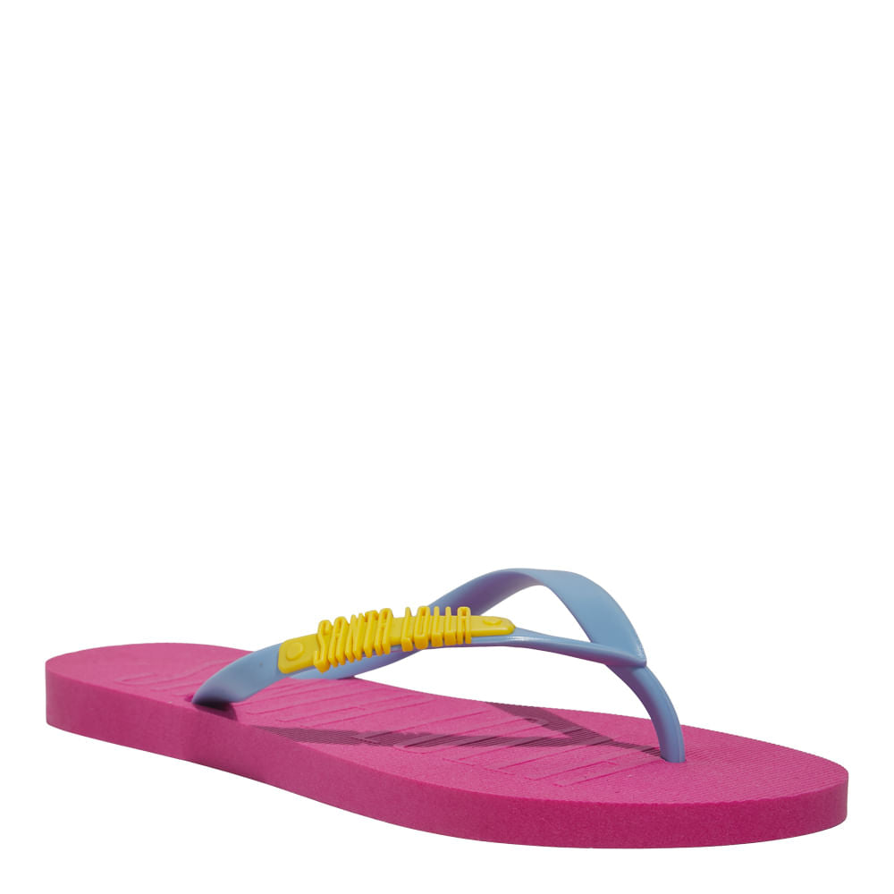 Chinelo Santa Lolla Pink Tiras Azul Aplique Logo