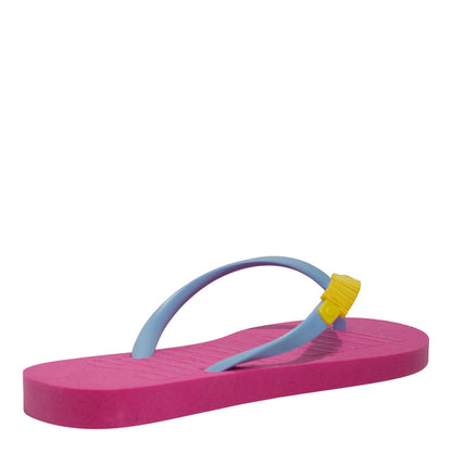 Chinelo Santa Lolla Pink Tiras Azul Aplique Logo