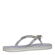 Chinelo Santa Lolla Prata Metalizado Correntes