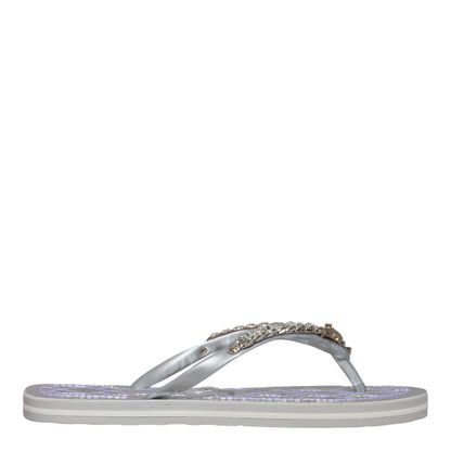 Chinelo Santa Lolla Prata Metalizado Correntes