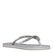 Chinelo Santa Lolla Prata Metalizado Correntes