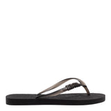 Chinelo Santa Lolla Preto Flip Flop Tiras Grafite