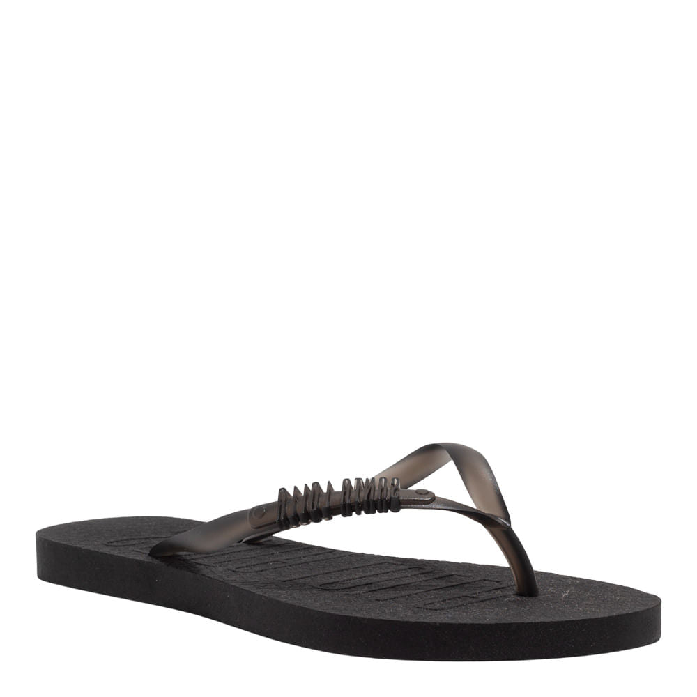 Chinelo Santa Lolla Preto Flip Flop Tiras Grafite