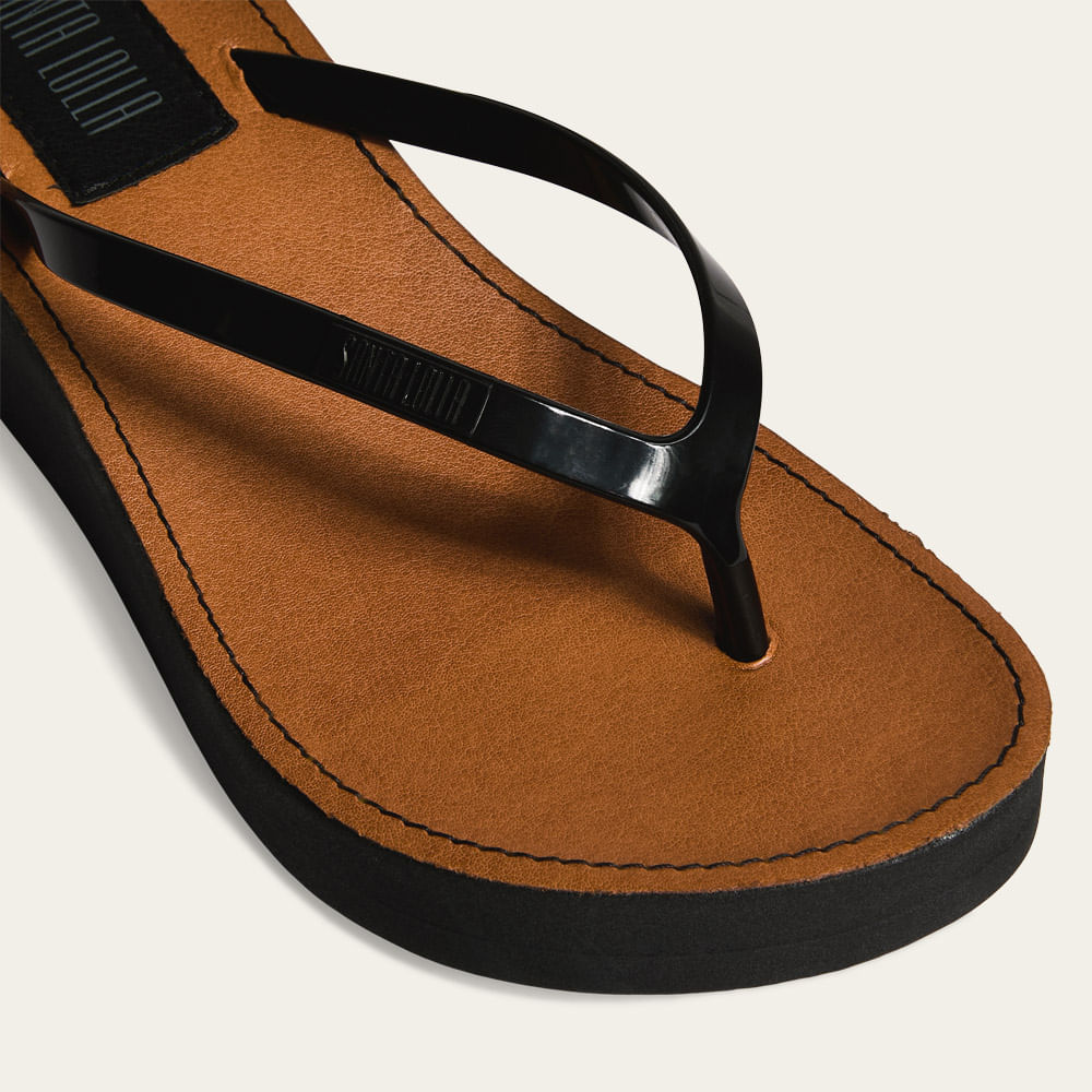 Chinelo Santa Lolla Preto Plataforma Flip Flop