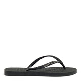 Chinelo Santa Lolla Preto Tiras Brilho