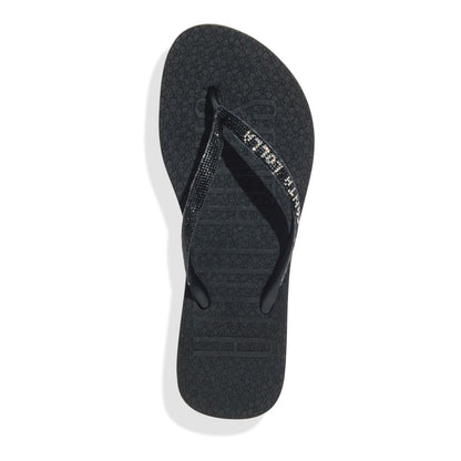 Chinelo Santa Lolla Preto Tiras Brilho