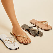 Chinelo Santa Lolla Preto Verniz Correntes