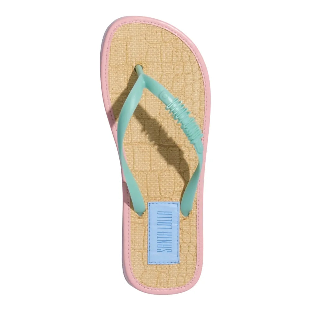 Chinelo Santa Lolla Rosa Sola Palha