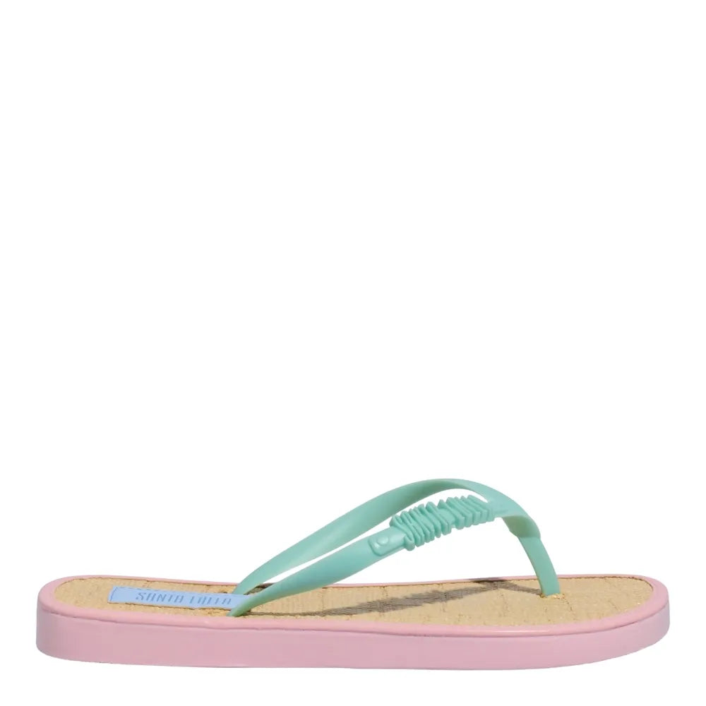 Chinelo Santa Lolla Rosa Sola Palha