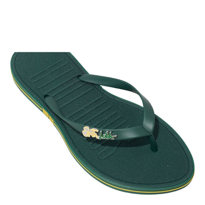 Chinelo Santa Lolla Verde Oliva Aplique Metálico