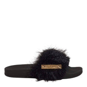 Chinelo Slide Santa Lolla Preto Tira Peluciada