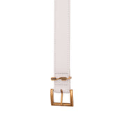 Cinto Santa Lolla Off White Couro Fivela Dourada