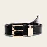 Cinto Santa Lolla Preto Couro Croco Fivela Dourada