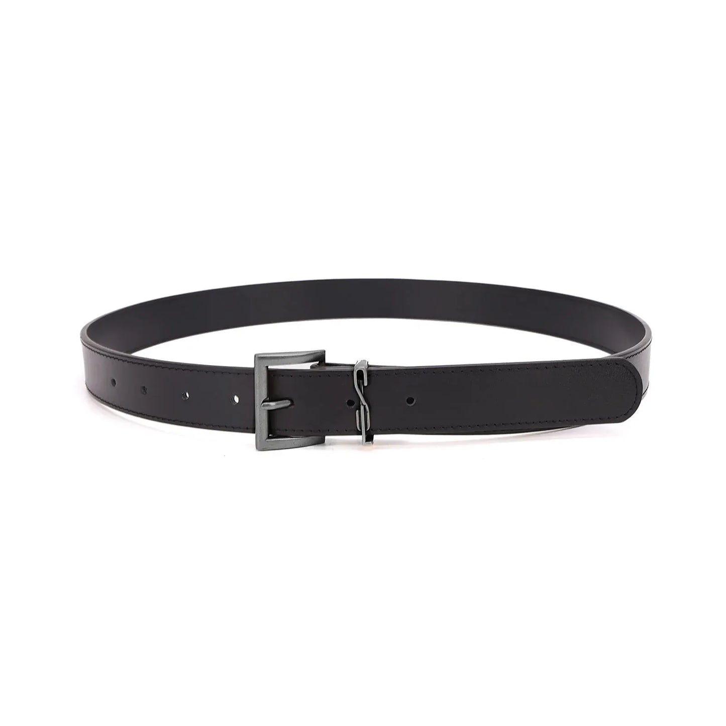 Cinto Santa Lolla Preto Couro Fivela Retangular