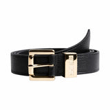 Cinto Santa Lolla Preto Couro Floater Fivela Dourada