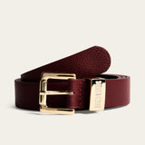 Cinto Santa Lolla Vinho Couro Floater Fivela Dourada
