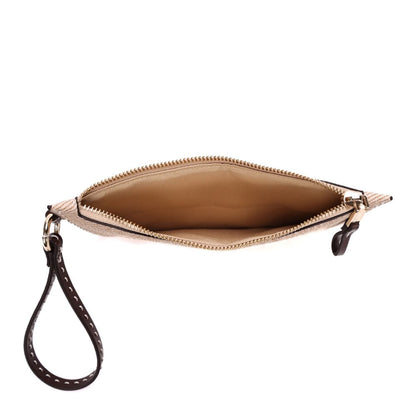 Clutch Santa Lolla Bege Canvas Alça De Mão
