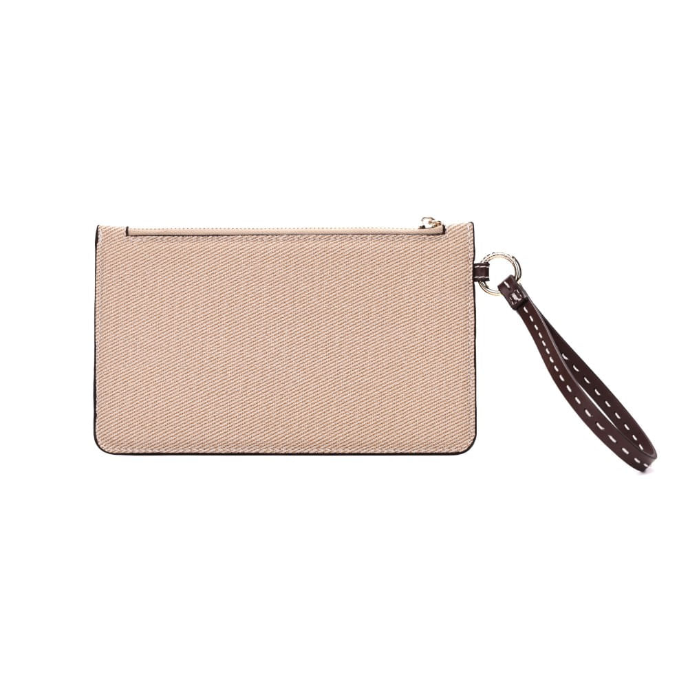 Clutch Santa Lolla Bege Canvas Alça De Mão